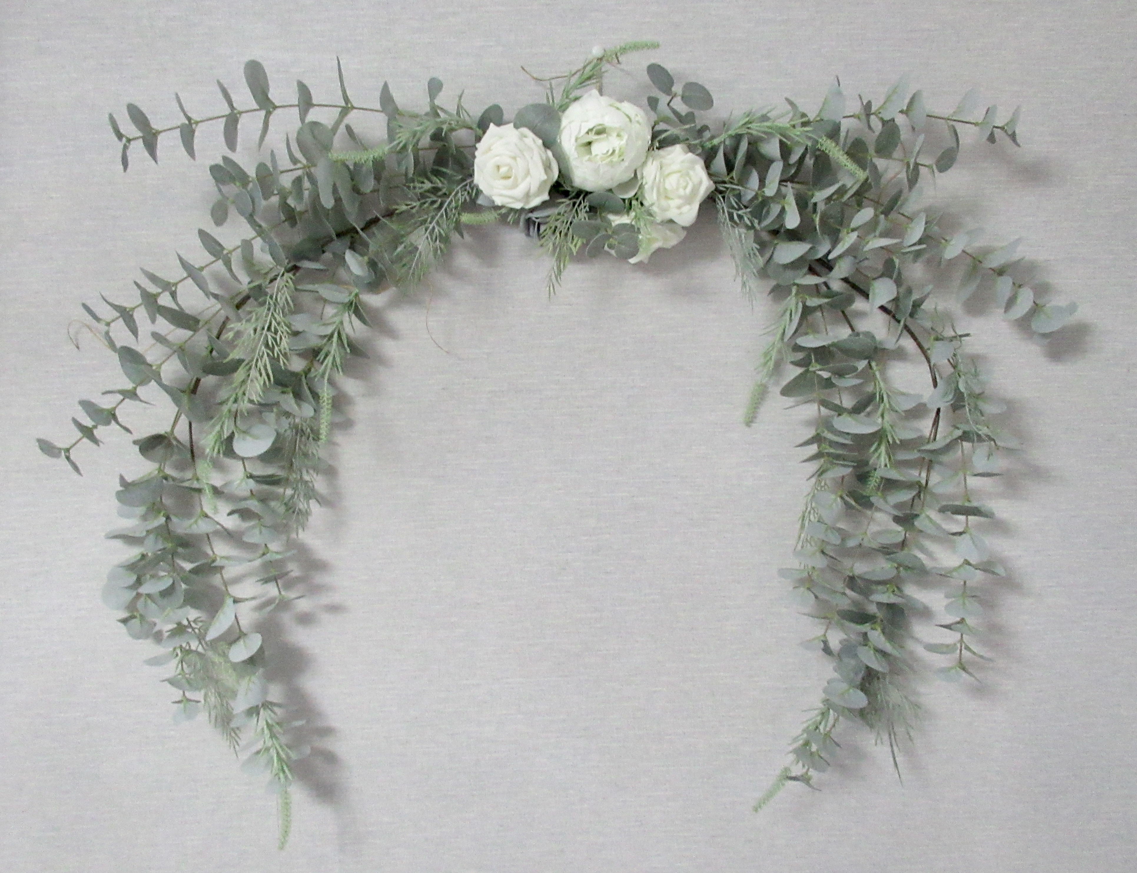 Wedding Sign Flowers, Real touch lifelike sage green eucalyptus garland with florals